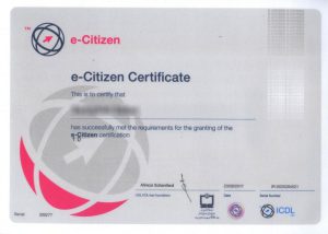نمونه گواهینامه بنیاد ICDL جهانی برای شهروند الکترونیک